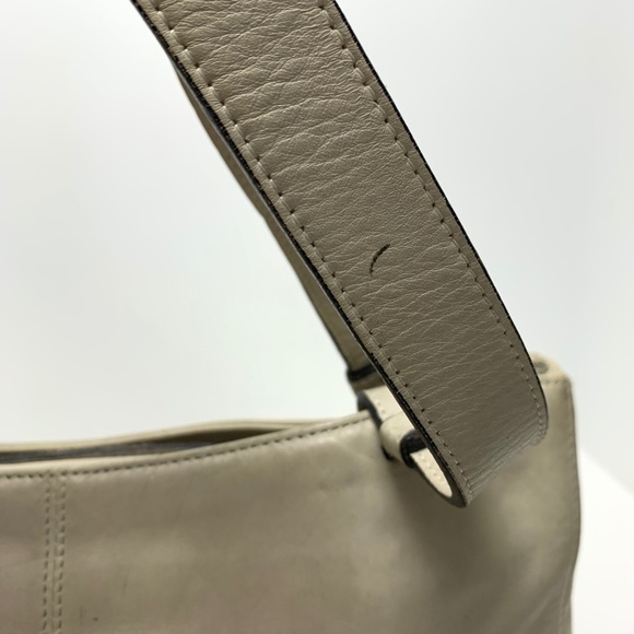 Kenneth Cole New York Ivory Genuine Leather Shoulder Bag Purse Tote Satchel - Picture 7 of 16